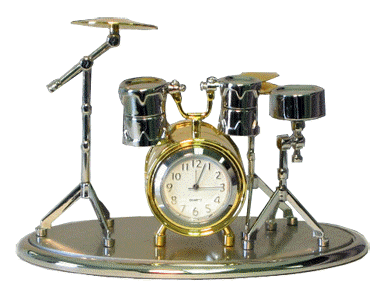 drum desk clock